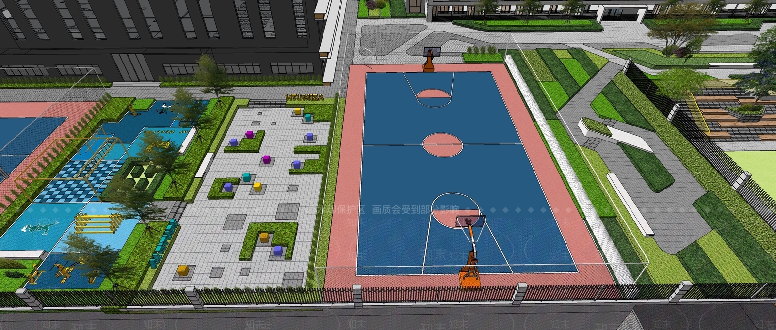 现代办公景观SU模型下载【ID:1108811594】