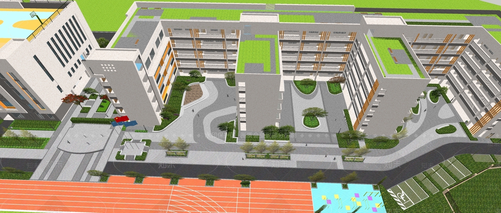 现代办公景观SU模型下载【ID:1108811992】