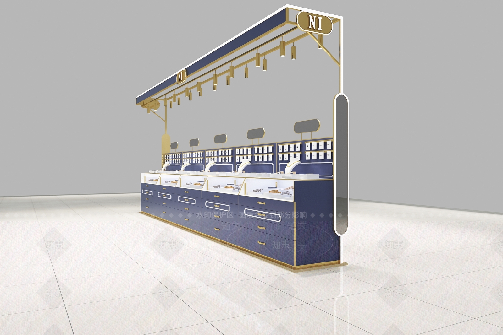 现代珠宝店展示架3D模型下载【ID:1108812023】