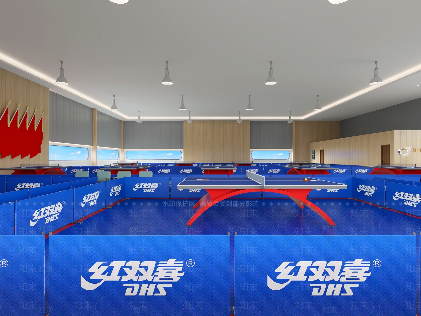 现代乒乓球馆3D模型下载【ID:1108819001】