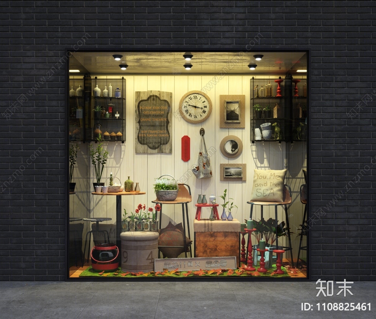 现代商店橱窗SU模型下载【ID:1108825461】