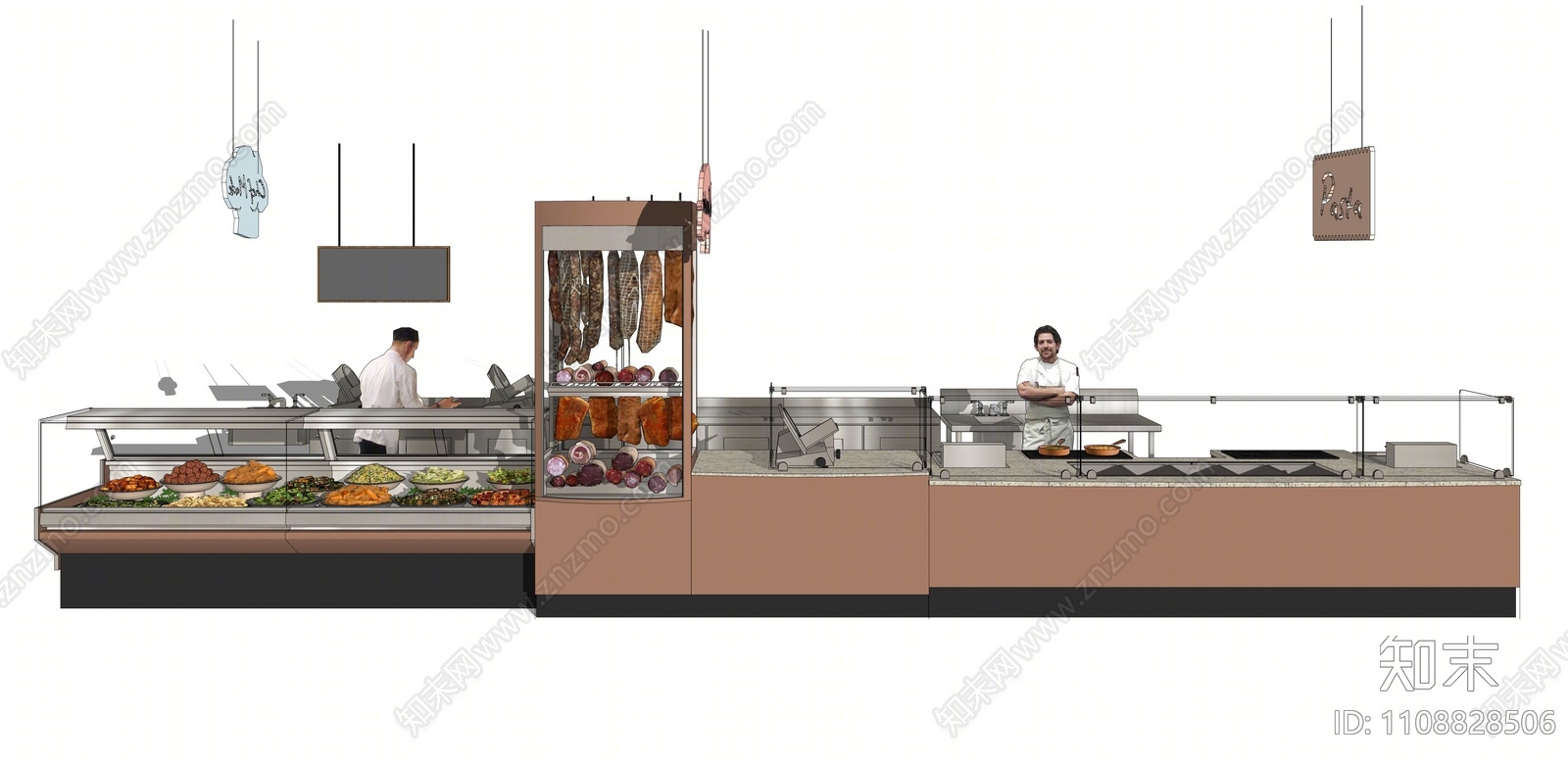 熟食店图纸施工图效果图CAD图纸，餐厅cad设计图纸下载 - 易图网