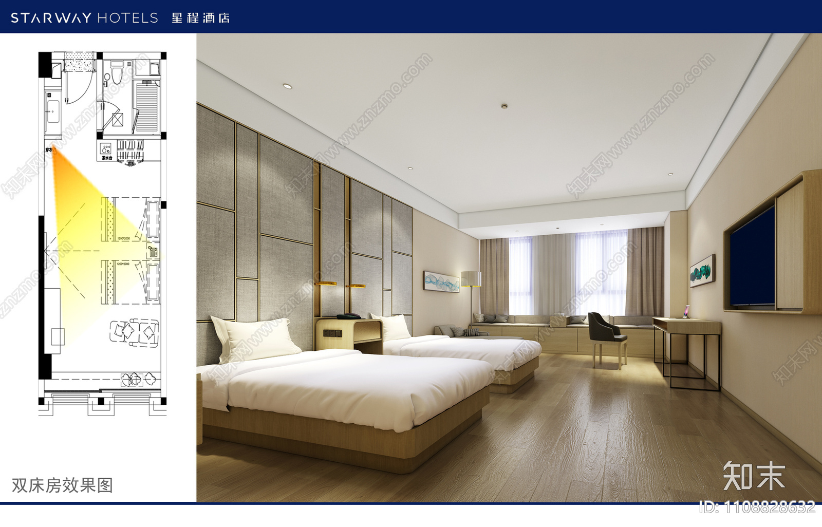 郑州航空巷星程酒店cad施工图下载【ID:1108828632】