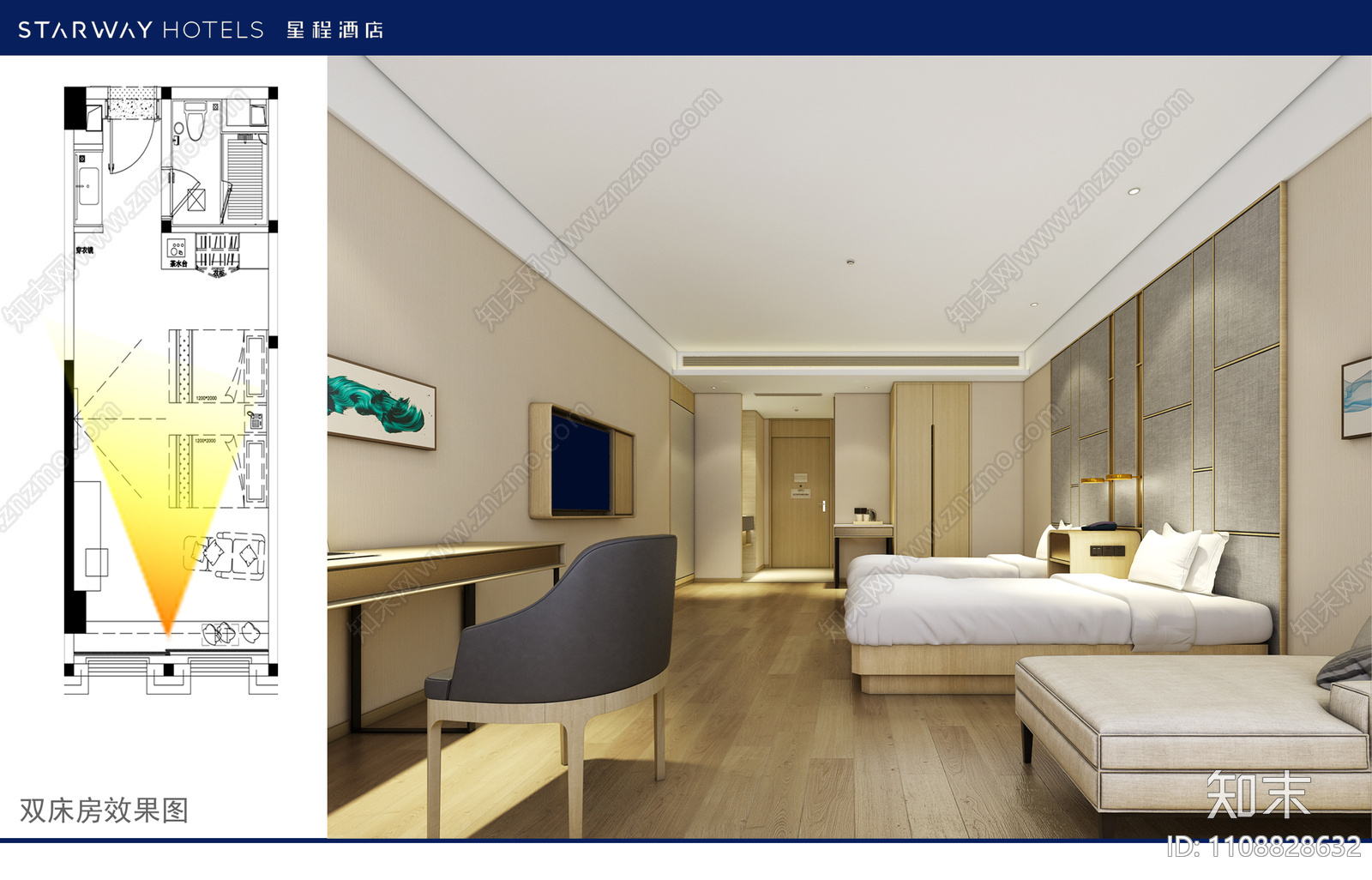 郑州航空巷星程酒店cad施工图下载【ID:1108828632】