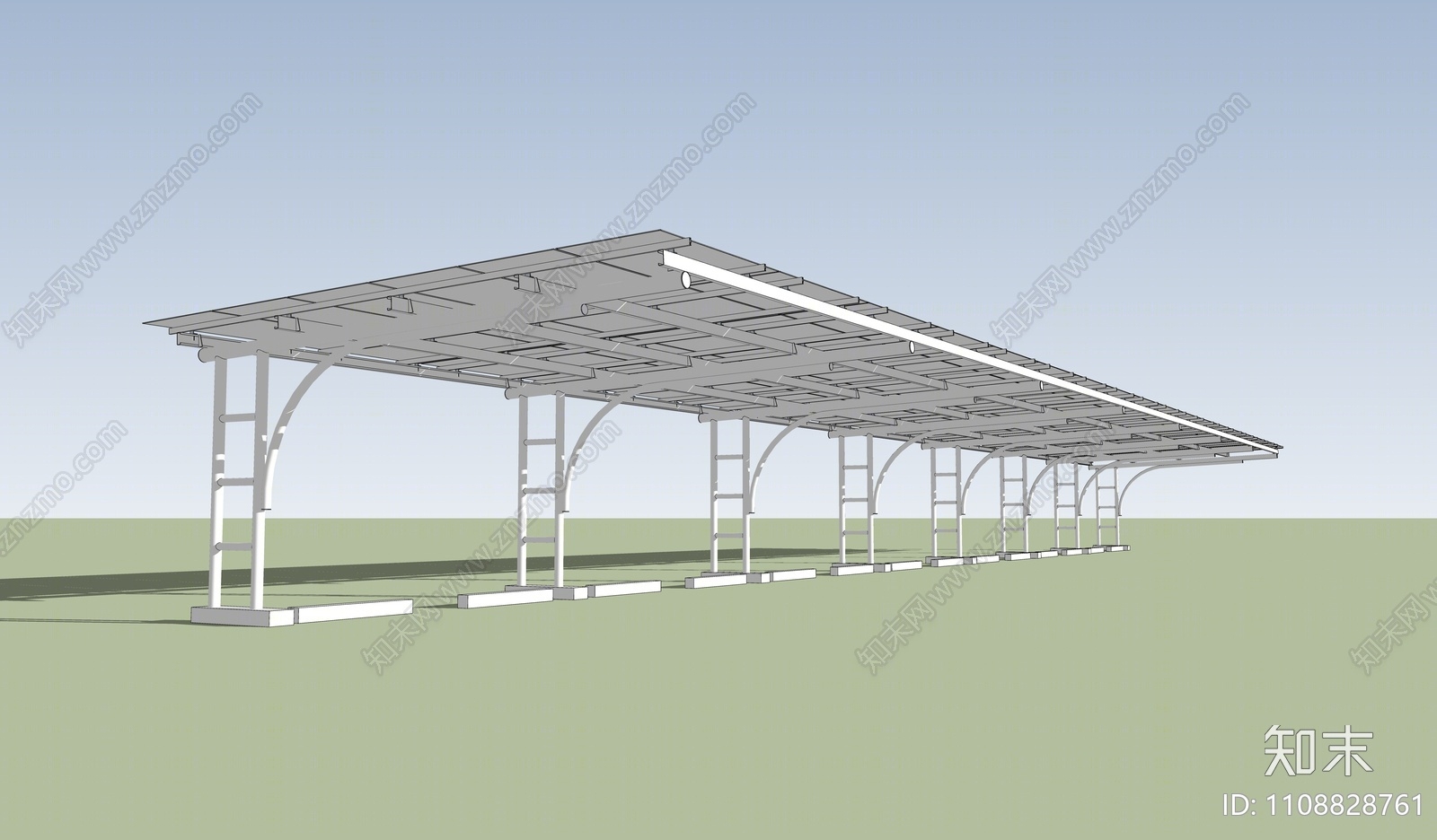 现代太阳能停车场SU模型下载【ID:1108828761】