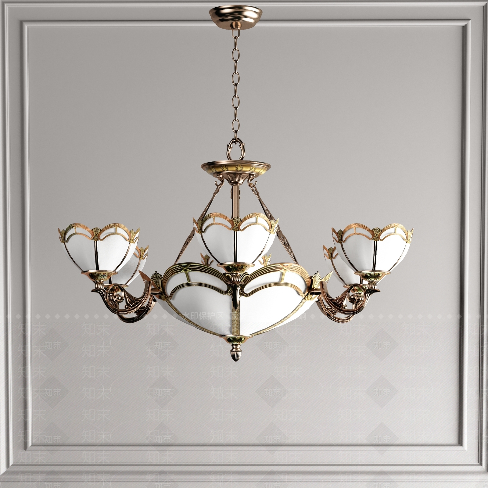 欧式古典吊灯3D模型下载【ID:1108831276】