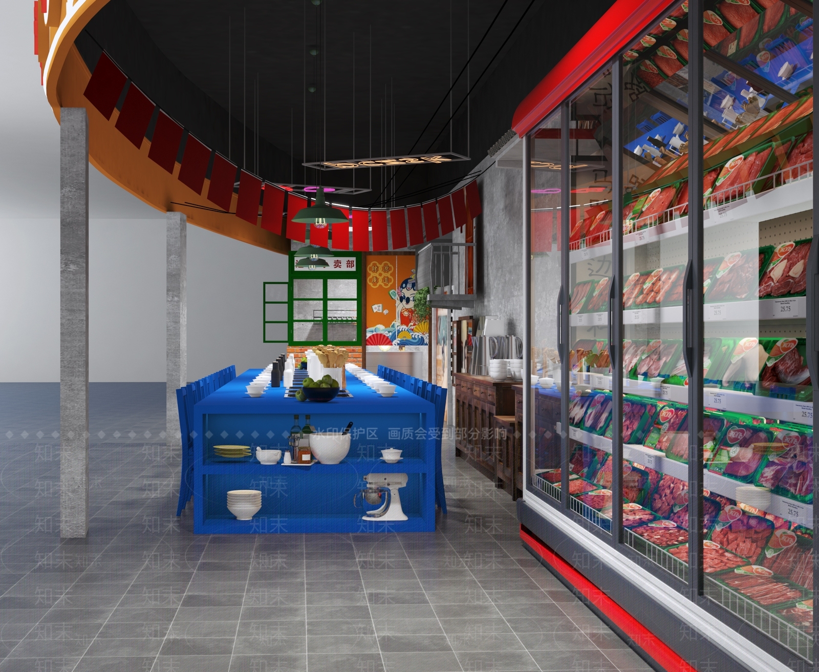 工业风火锅店3D模型下载【ID:1108835873】