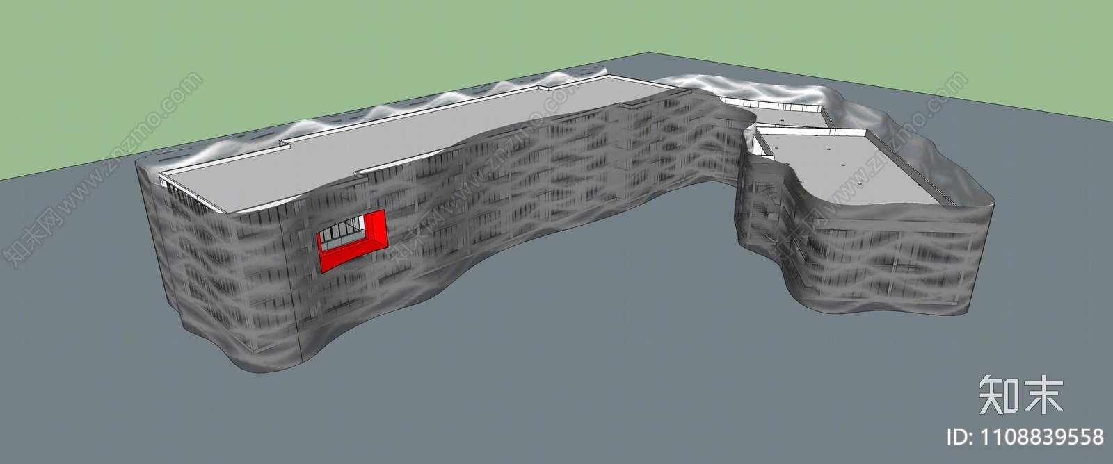 现代酒店建筑SU模型下载【ID:1108839558】