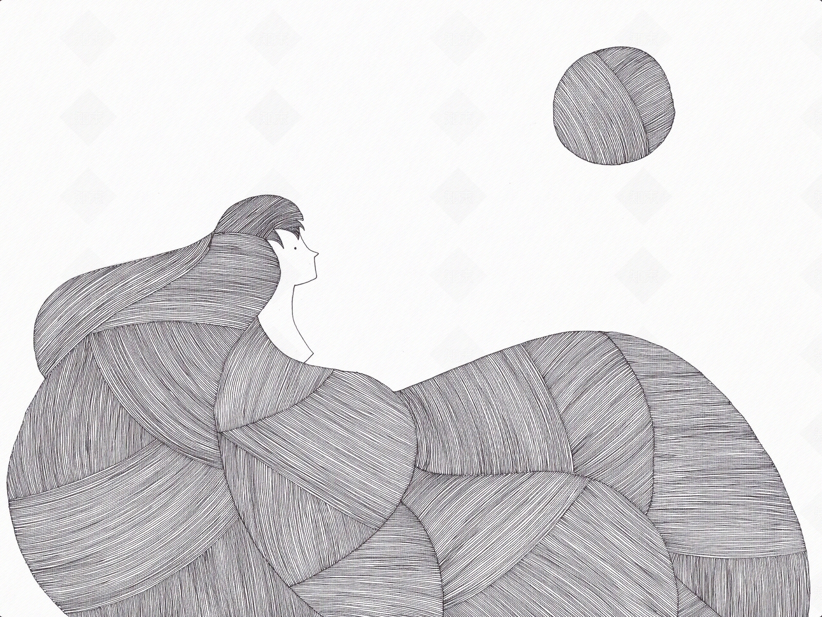 黑白线条动漫主题儿童壁纸贴图下载【ID:1108839902】