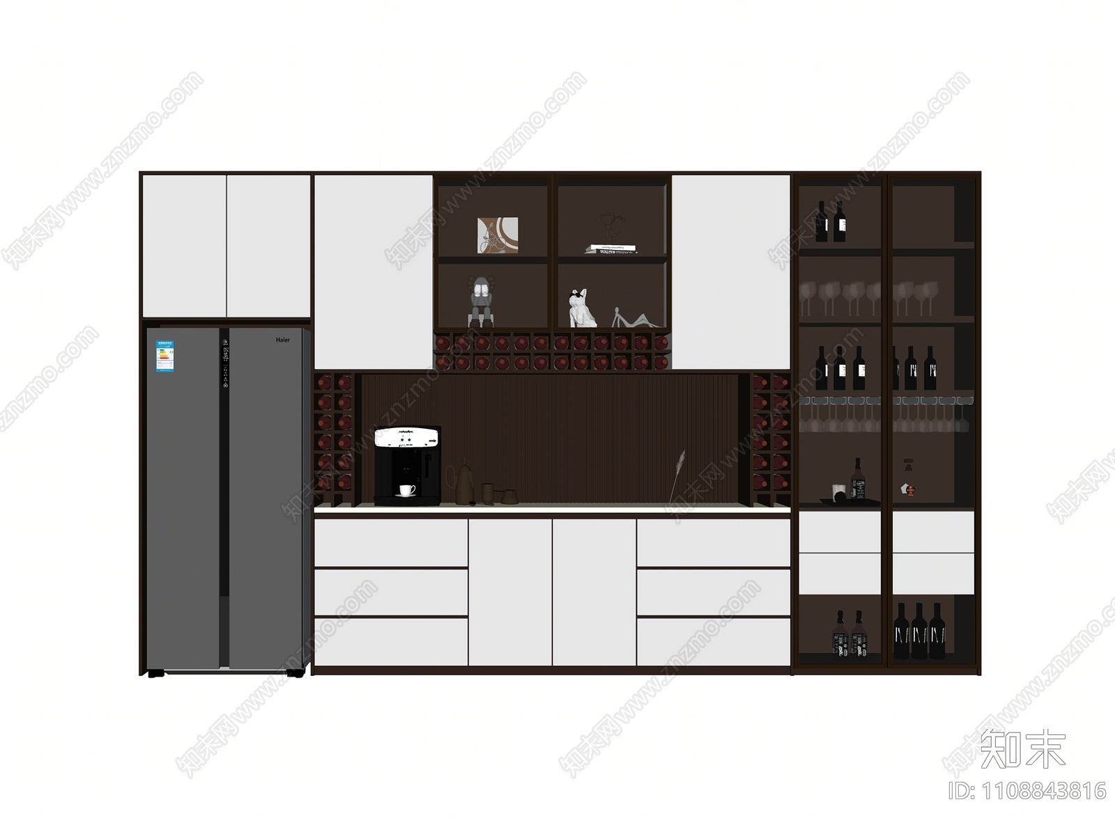 现代酒柜SU模型下载【ID:1108843816】