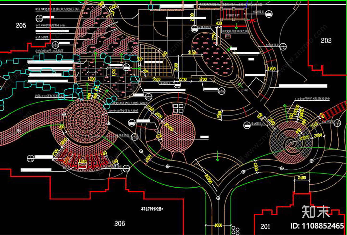 某小区景观规划CAD图纸施工图下载【ID:1108852465】