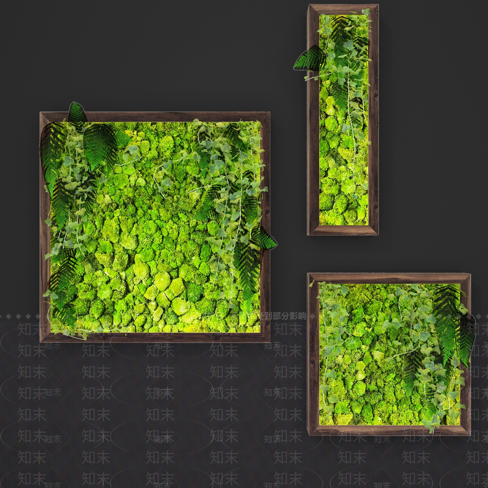 现代植物墙3D模型下载【ID:1109001049】