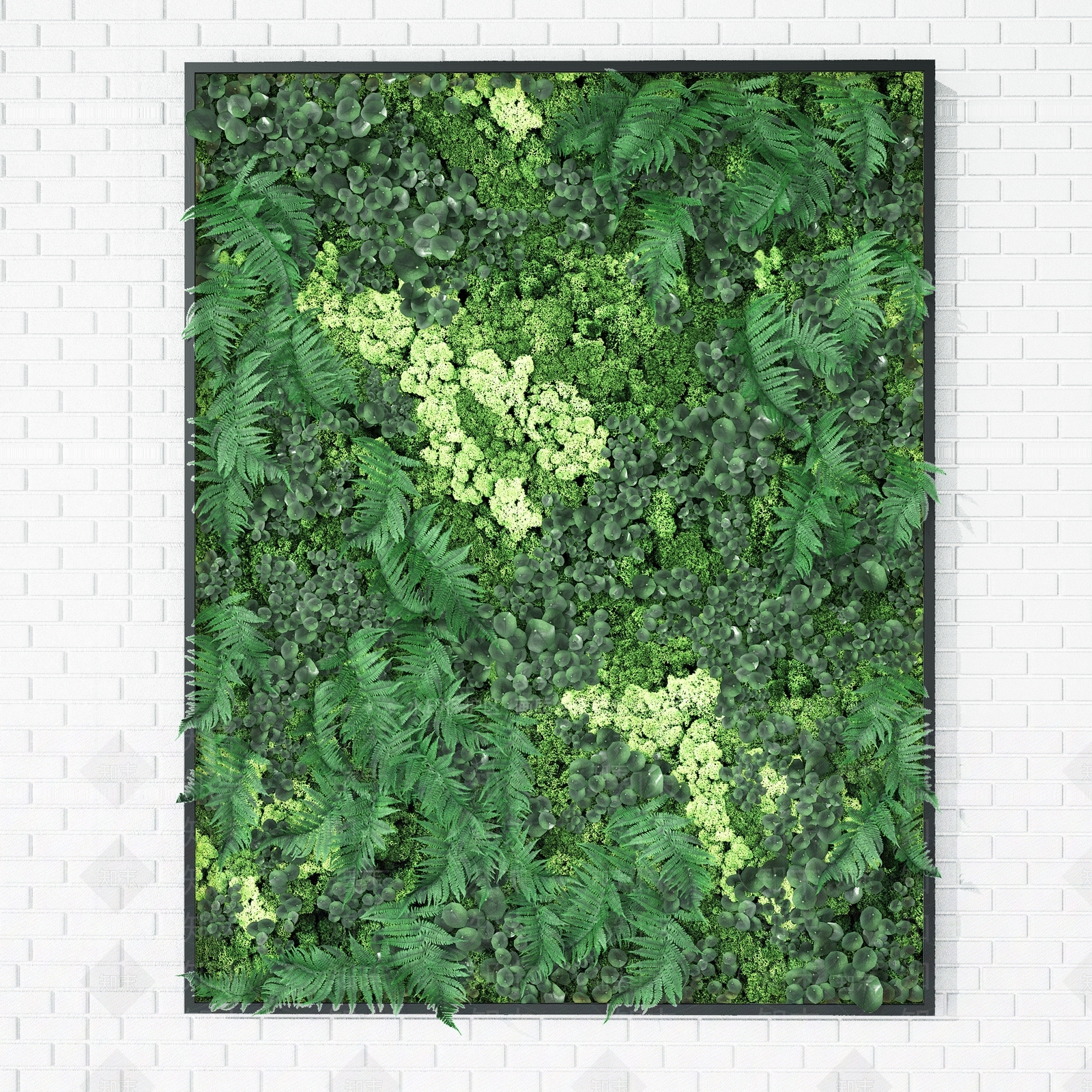 现代植物墙3D模型下载【ID:1109001003】