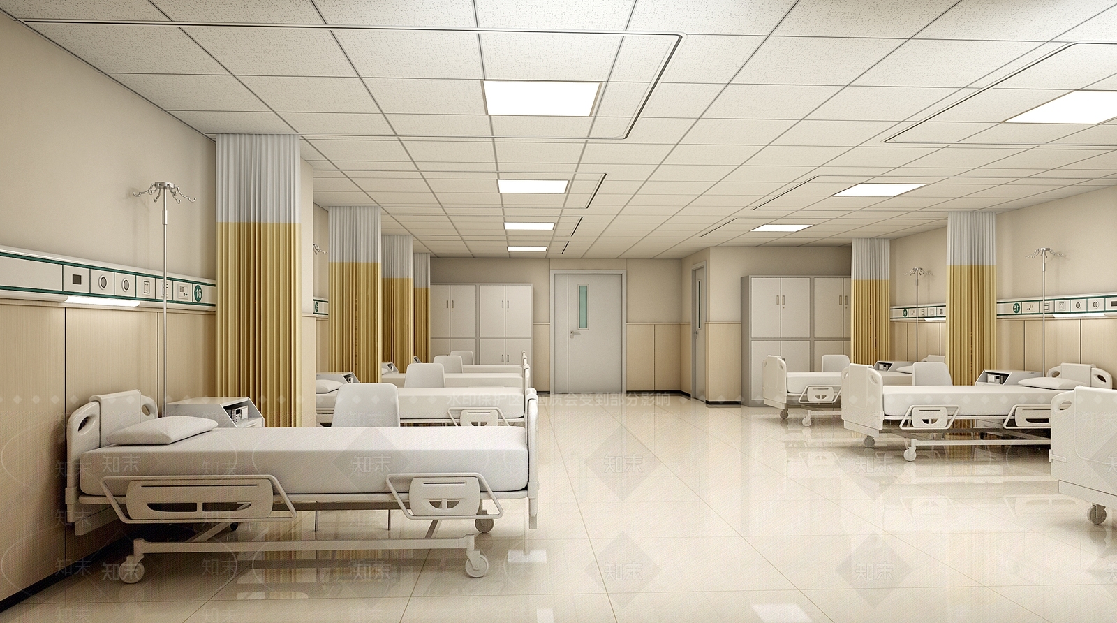现代医院病房3D模型下载【ID:1108855491】_知末3d模型网