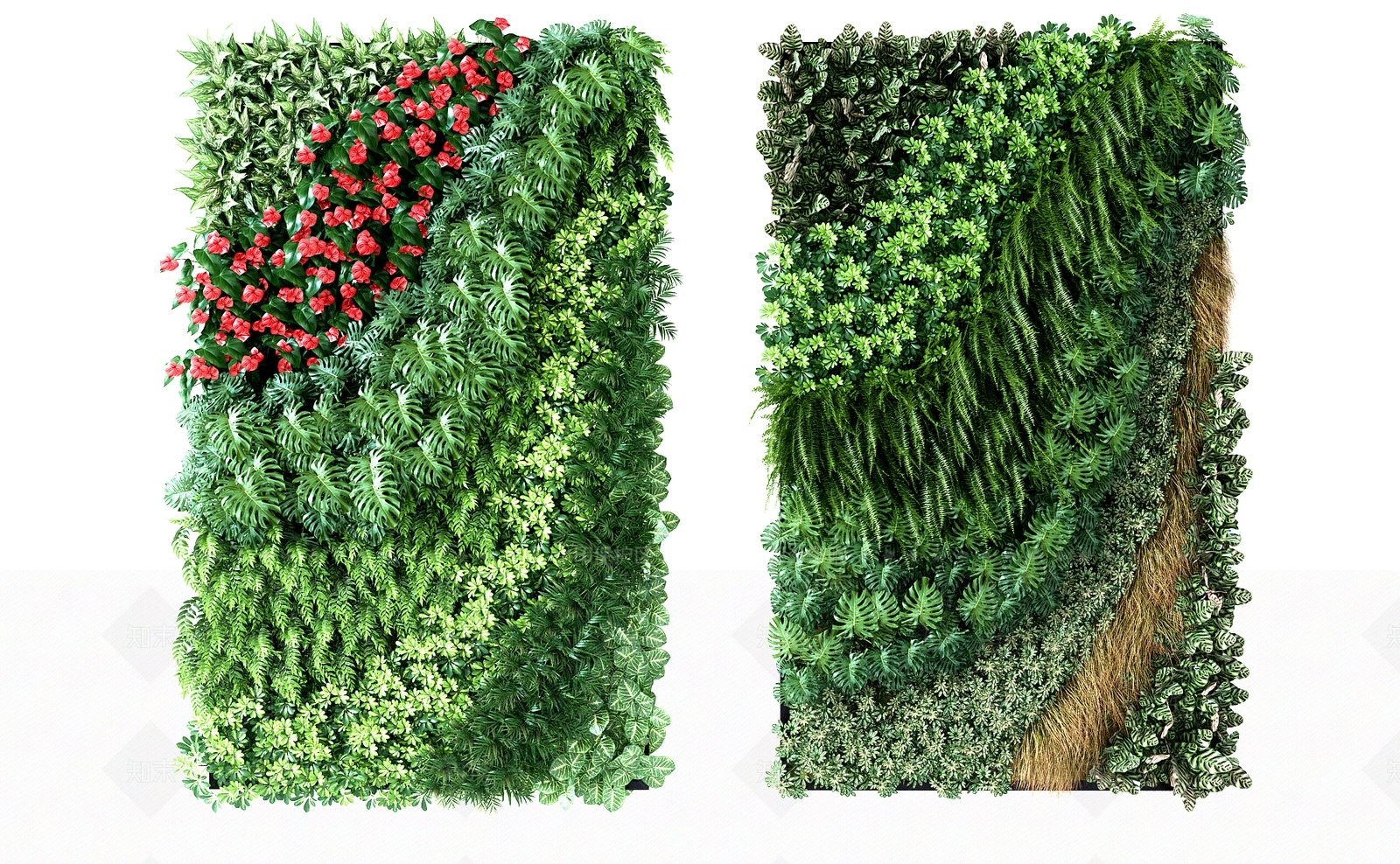 现代绿植墙3D模型下载【ID:1109000902】
