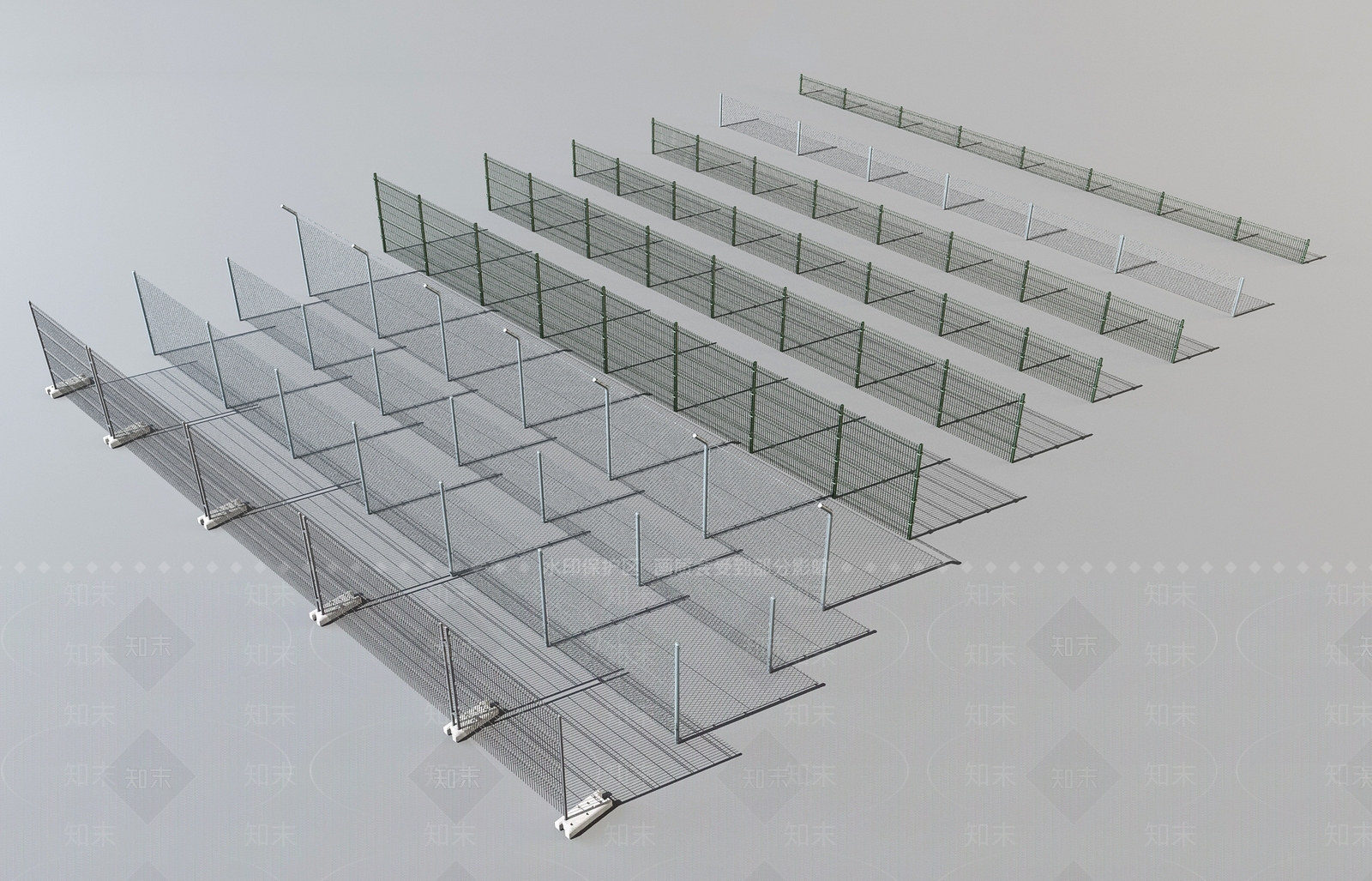 现代铁丝围栏3D模型下载【ID:1109000887】