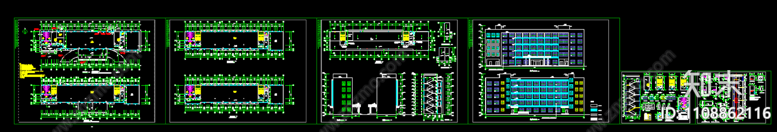 某厂区五层办公楼建筑施工图纸施工图下载【ID:1108862116】