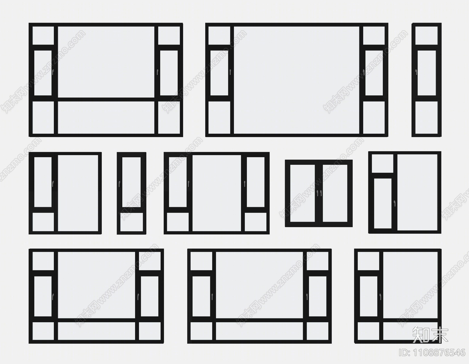 现代窗户SU模型下载【ID:1108876546】