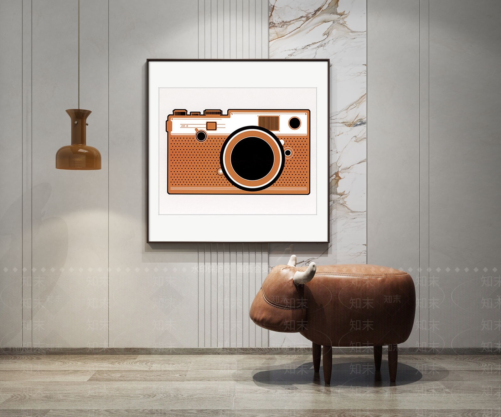 现代儿童房相机抽象画床头装饰画3D模型下载【ID:1108887355】
