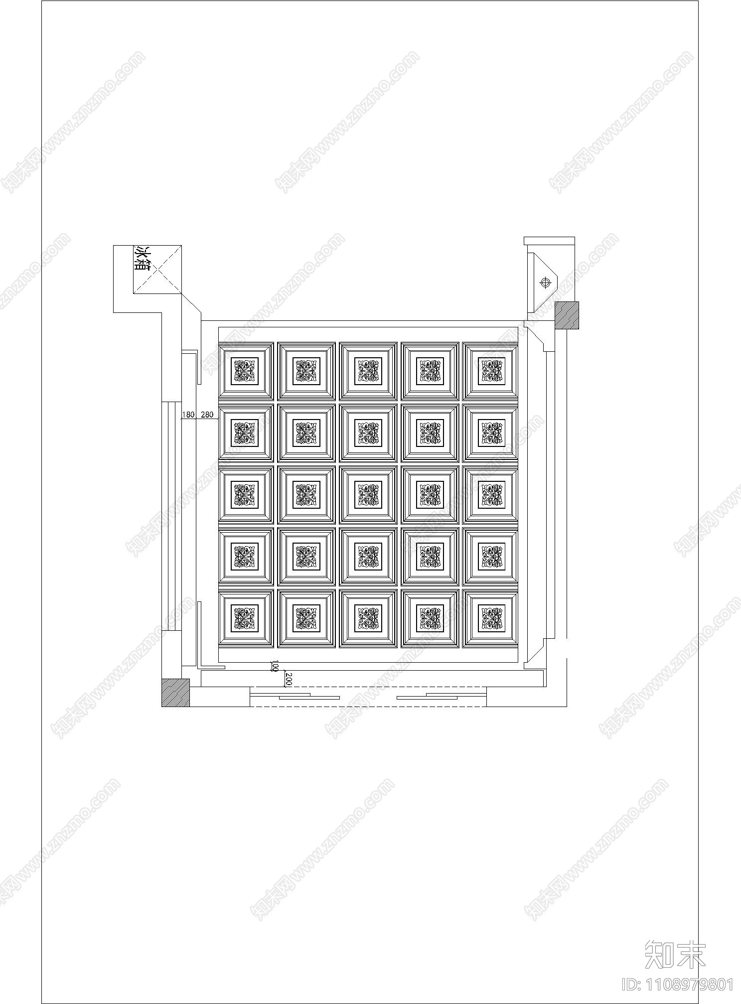 欧式简约家装施工图cad施工图下载【ID:1108979801】