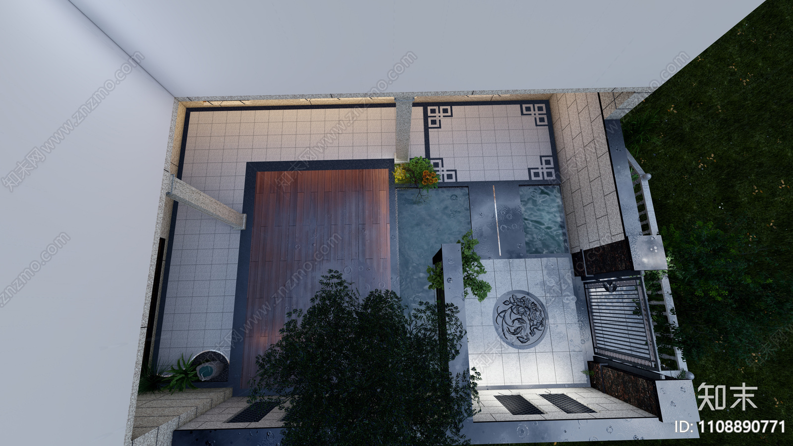 中式屋顶花园设计施工图施工图下载【ID:1108890771】