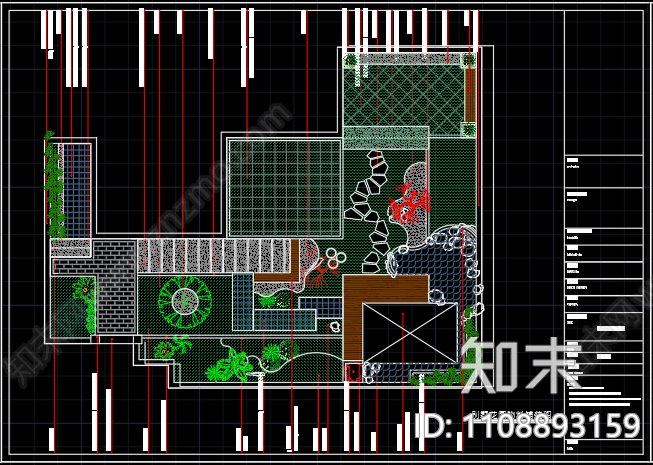 新中式庭院设计施工图cad施工图下载【ID:1108893159】