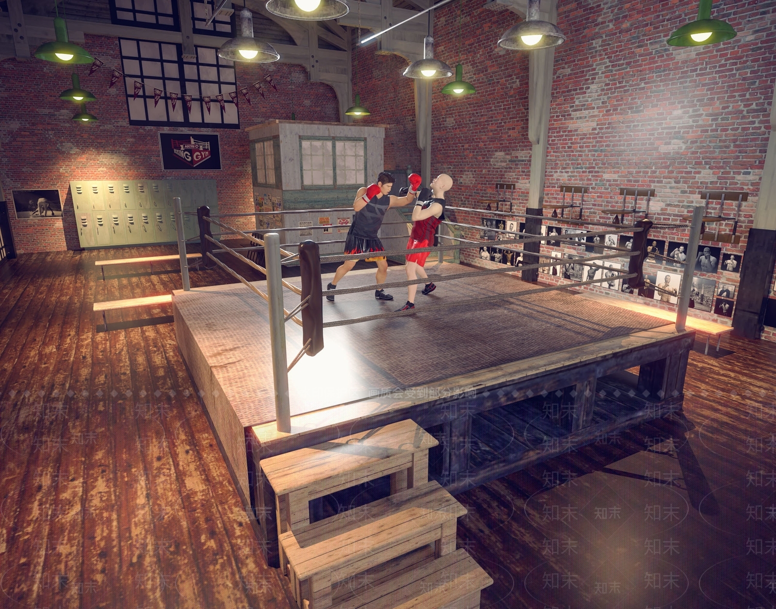 工业风拳击馆3D模型下载【ID:1108894014】