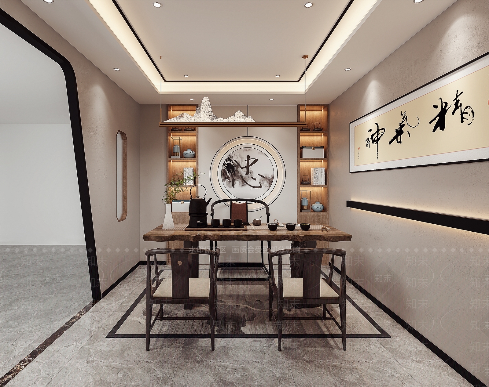 新中式茶馆3D模型下载【ID:1108900577】
