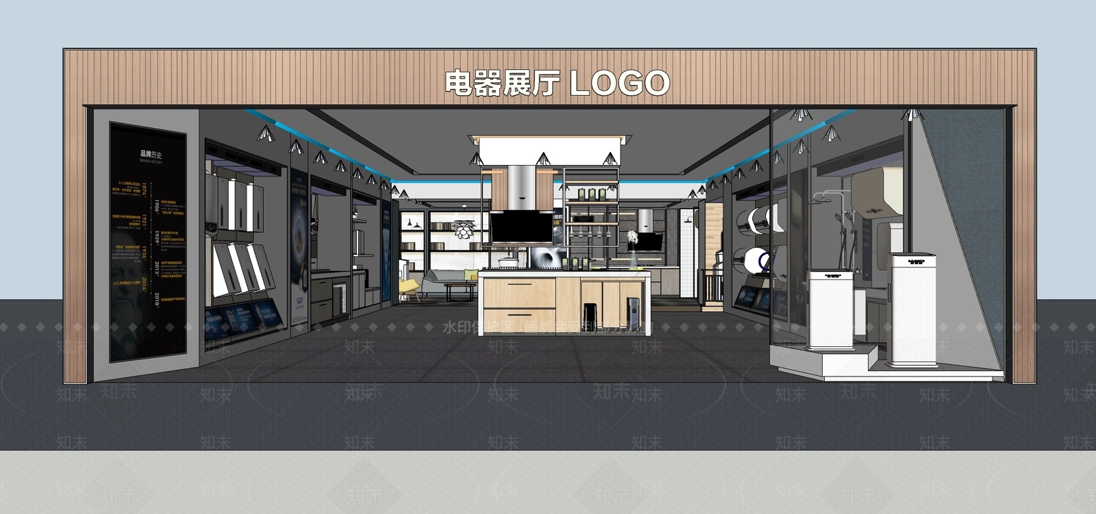 现代电器展厅SU模型下载【ID:1108902032】