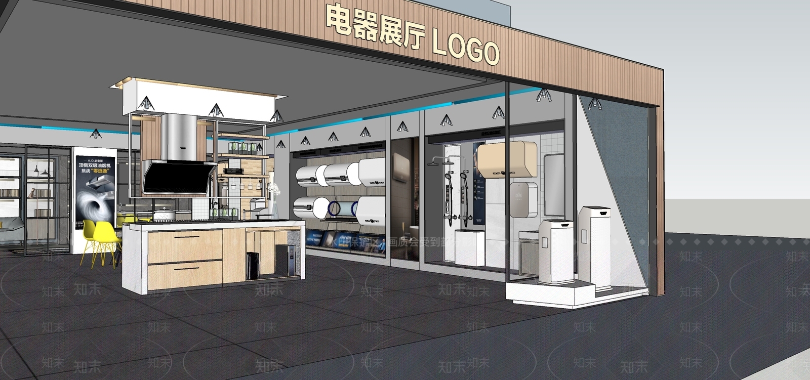 现代电器展厅SU模型下载【ID:1108902032】