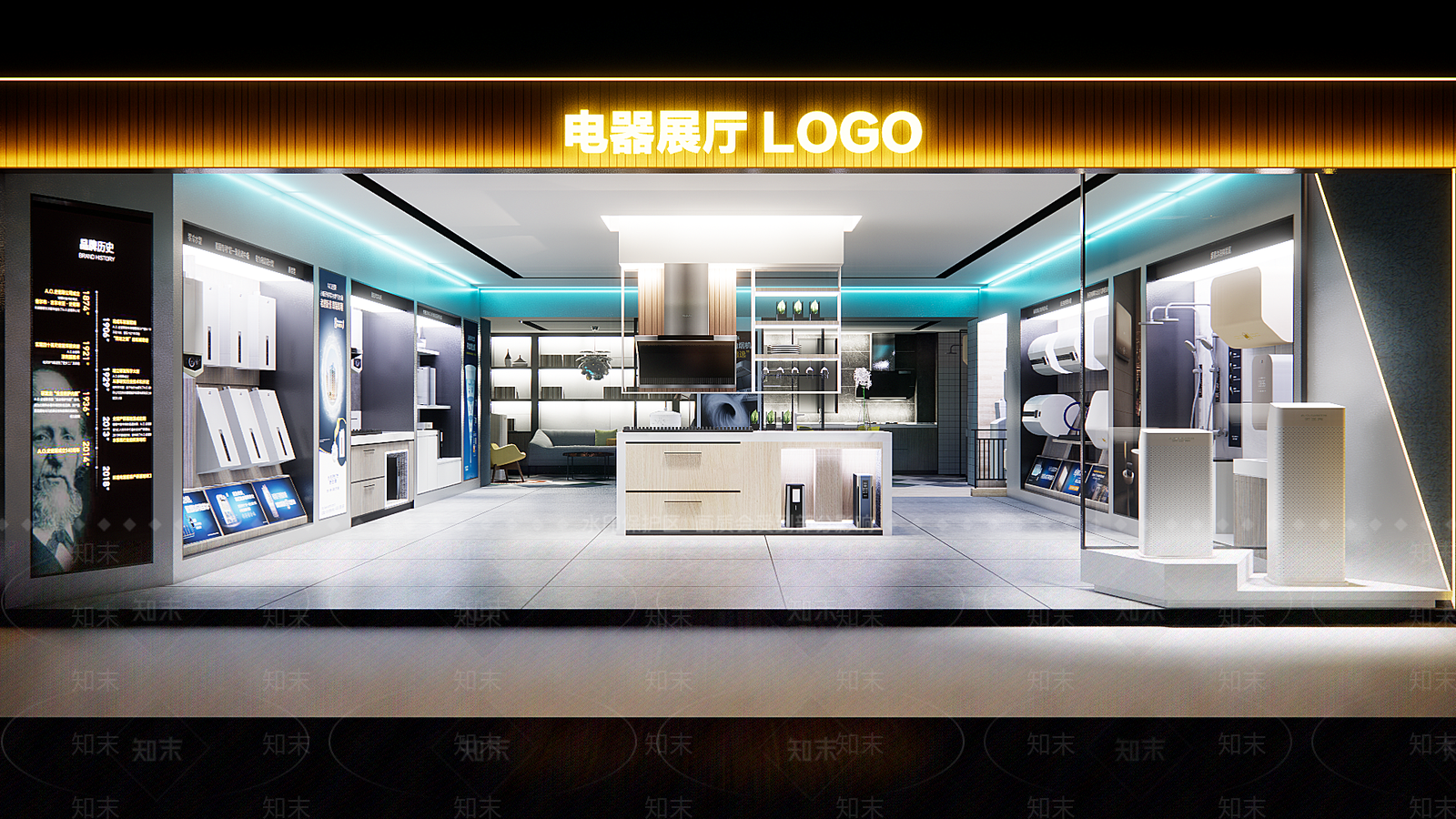 现代电器展厅SU模型下载【ID:1108902032】