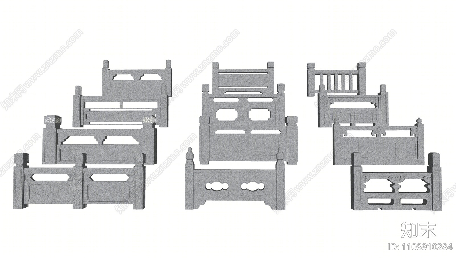 中式石栏杆SU模型下载【ID:1108910284】