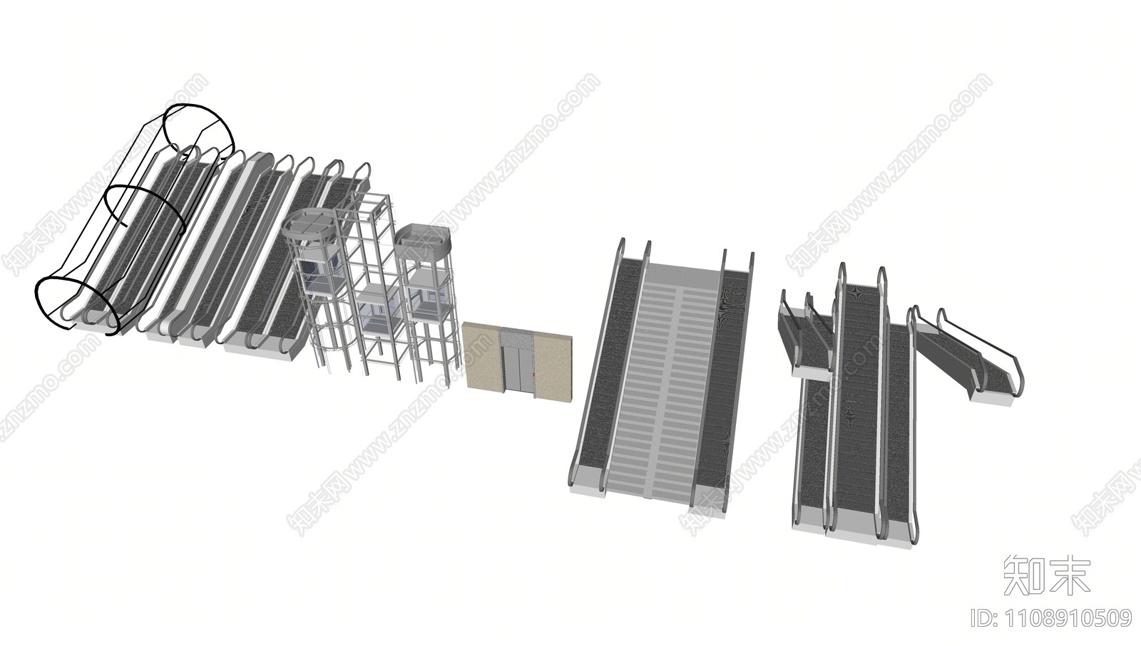 现代扶梯SU模型下载【ID:1108910509】