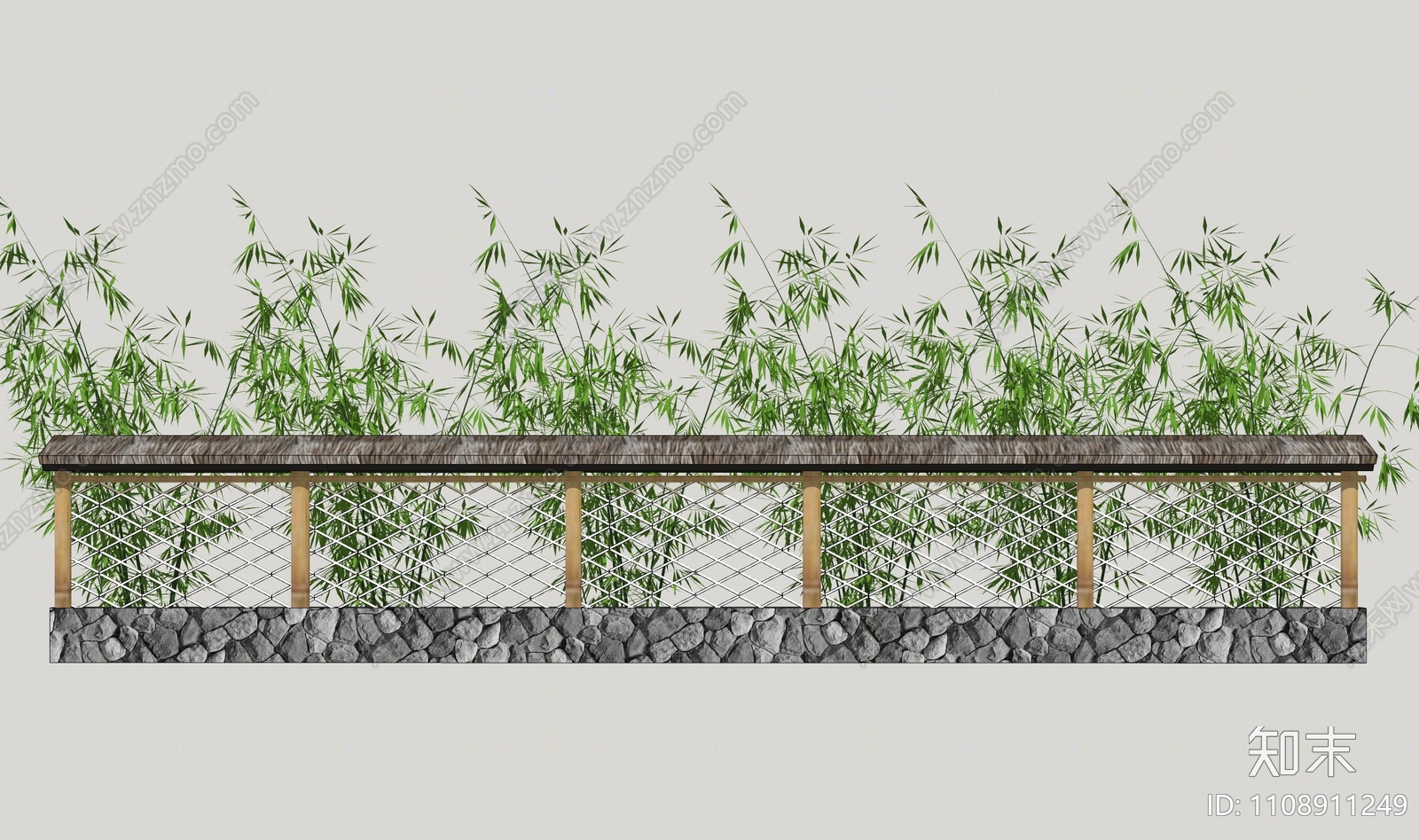 中式篱笆SU模型下载【ID:1108911249】