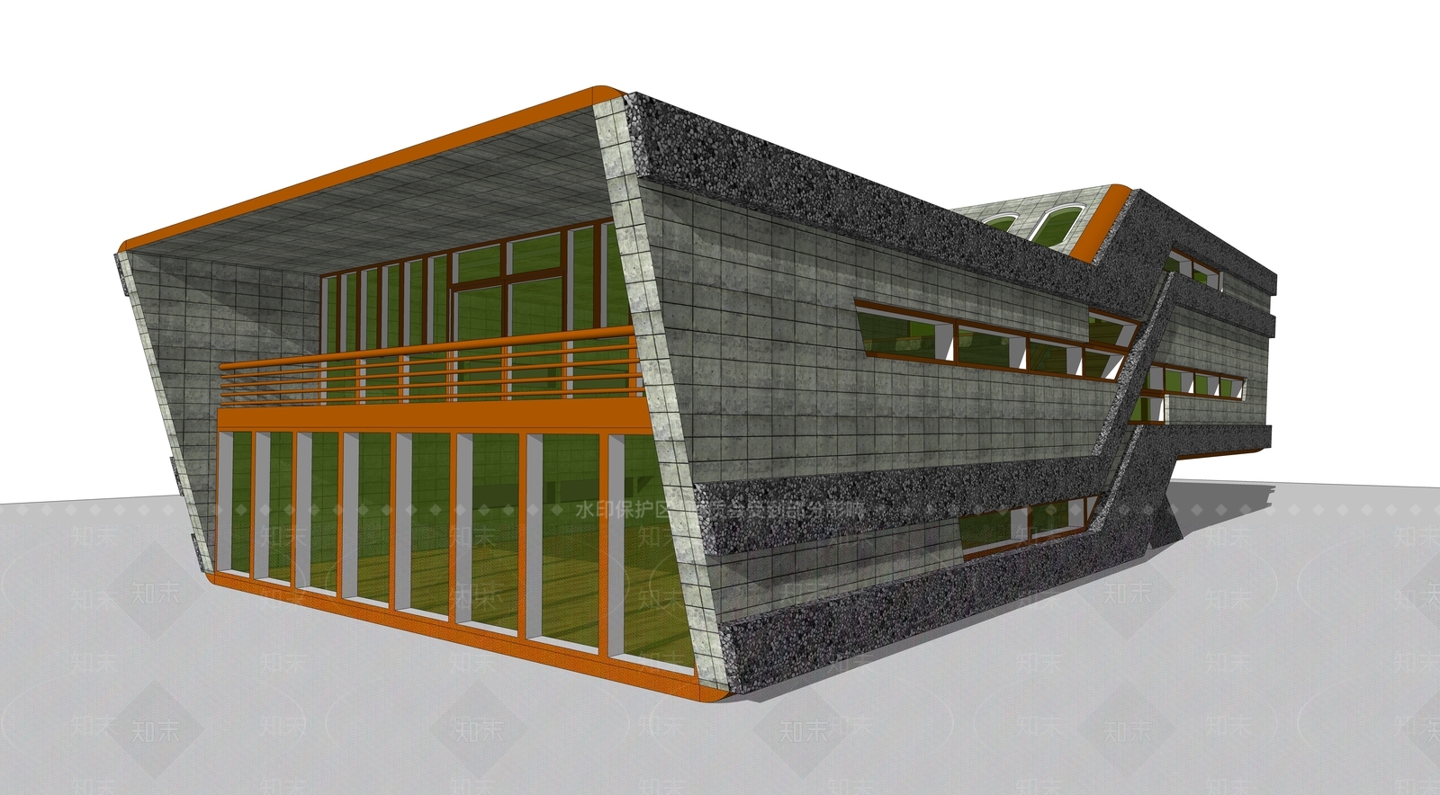现代图书馆建筑SU模型下载【ID:1108911512】