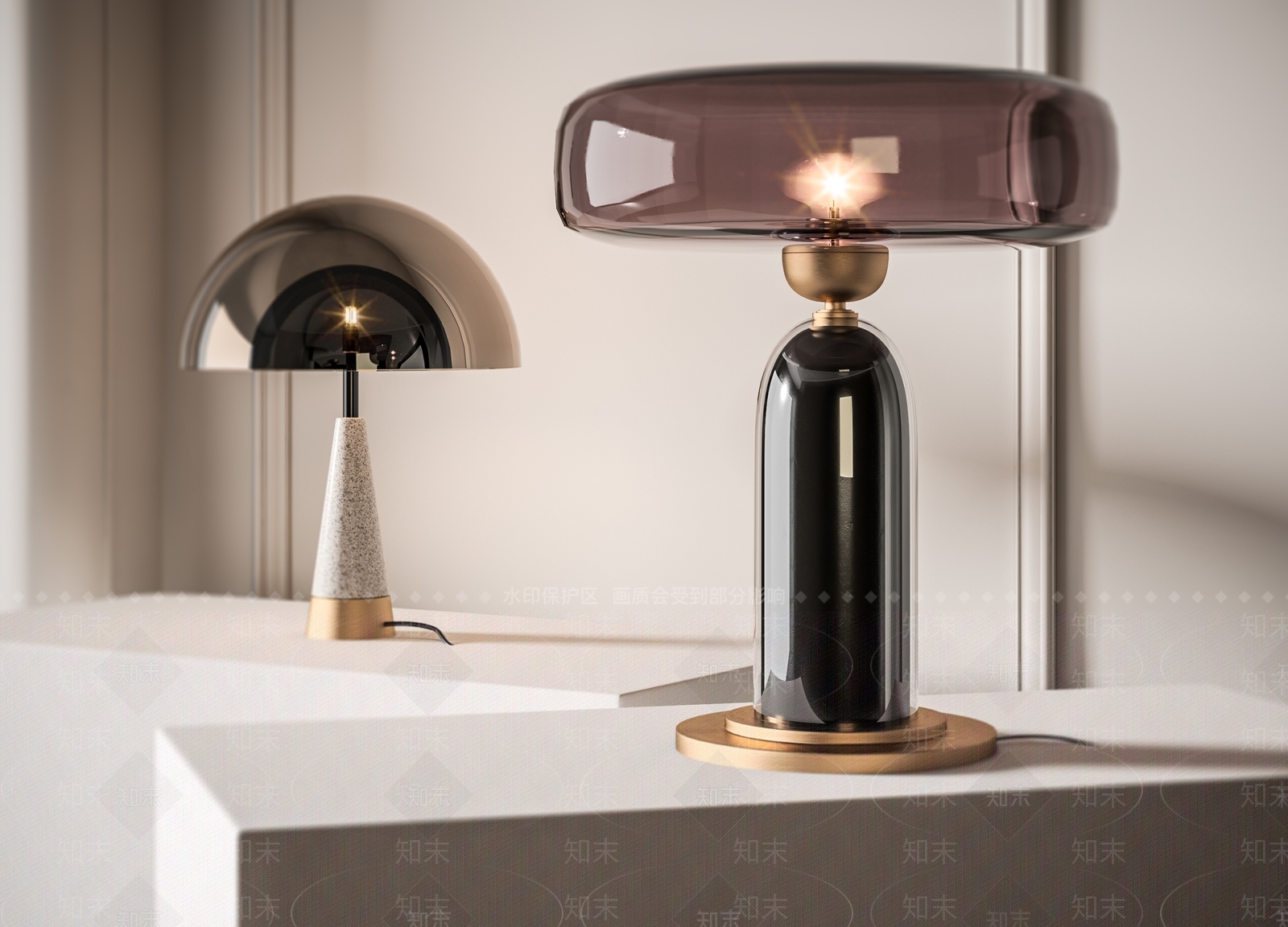现代台灯组合3D模型下载【ID:1108913508】