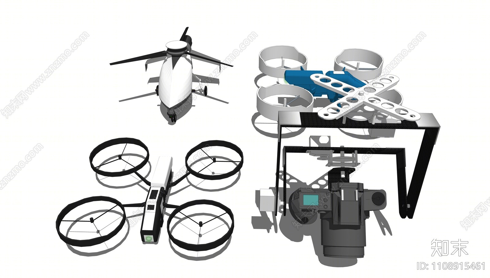 现代无人机SU模型下载【ID:1108915461】