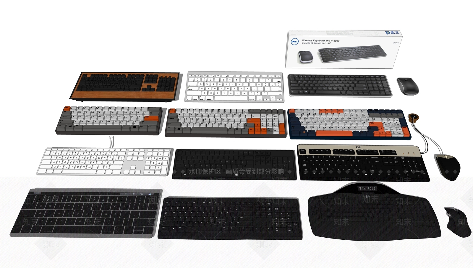 现代电脑键盘SU模型下载【ID:1108915504】