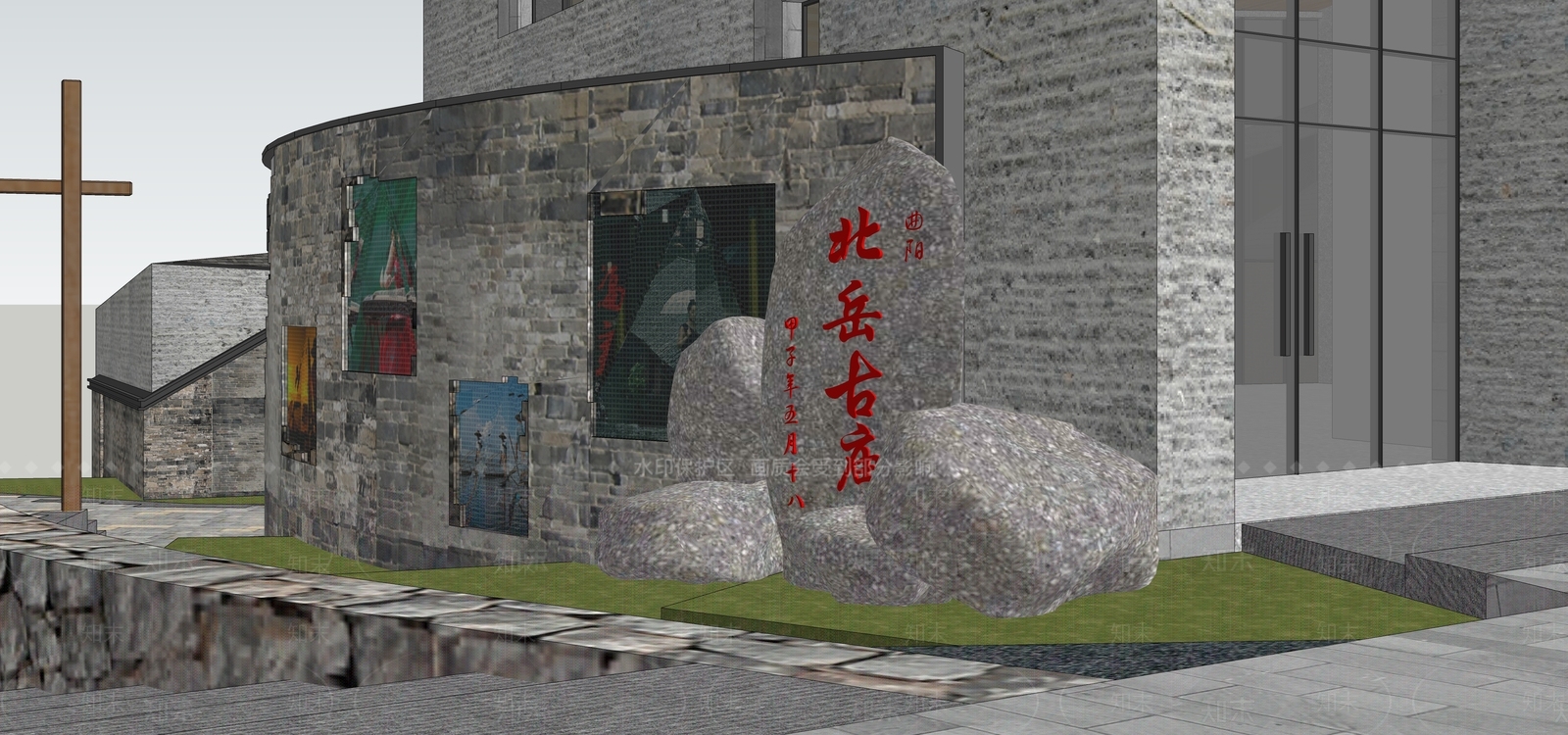 新中式石头SU模型下载【ID:1108923436】