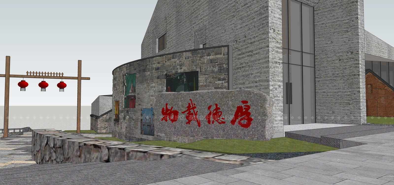 新中式石头SU模型下载【ID:1108923710】