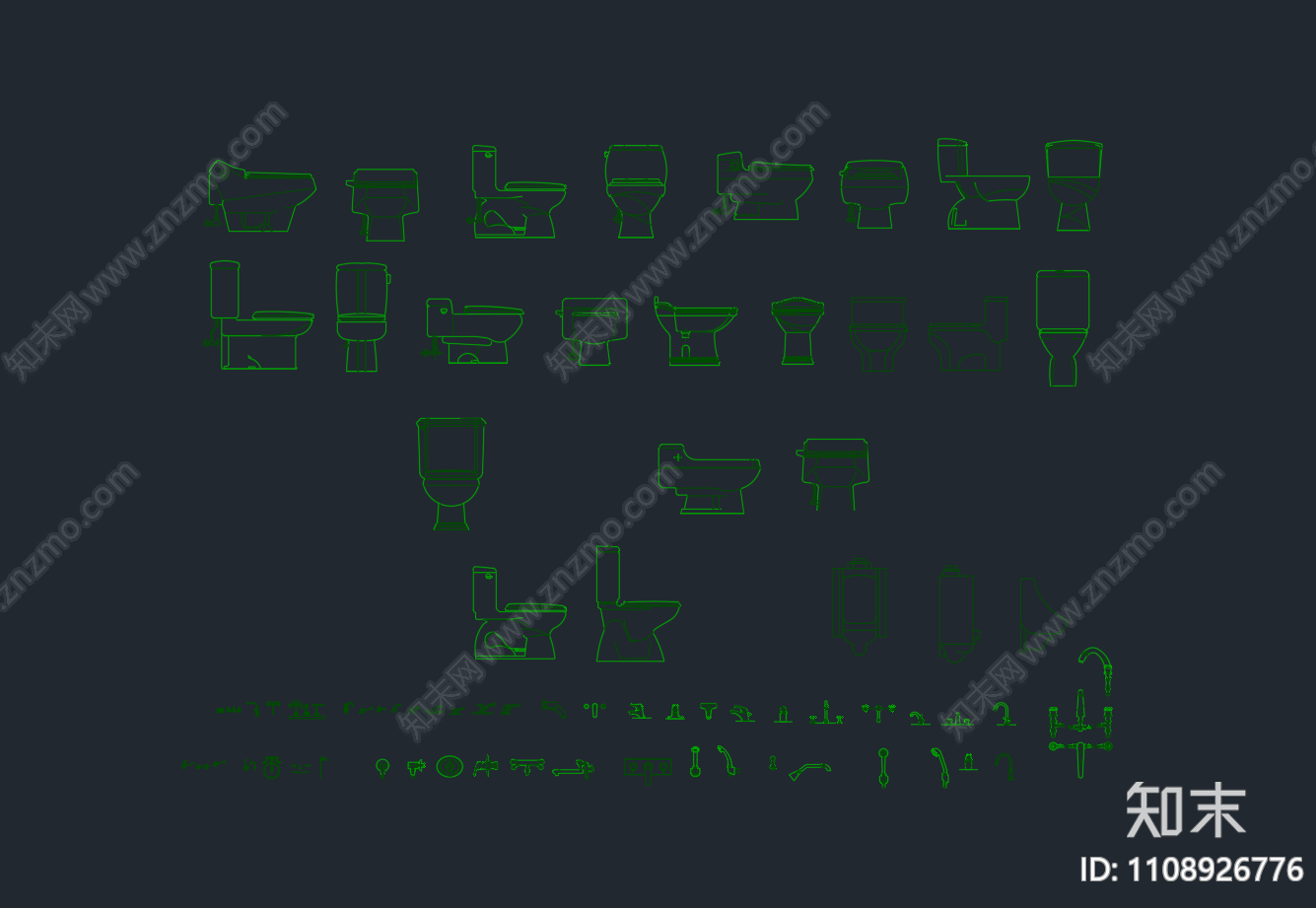 卫生洁具模块施工图下载【ID:1108926776】