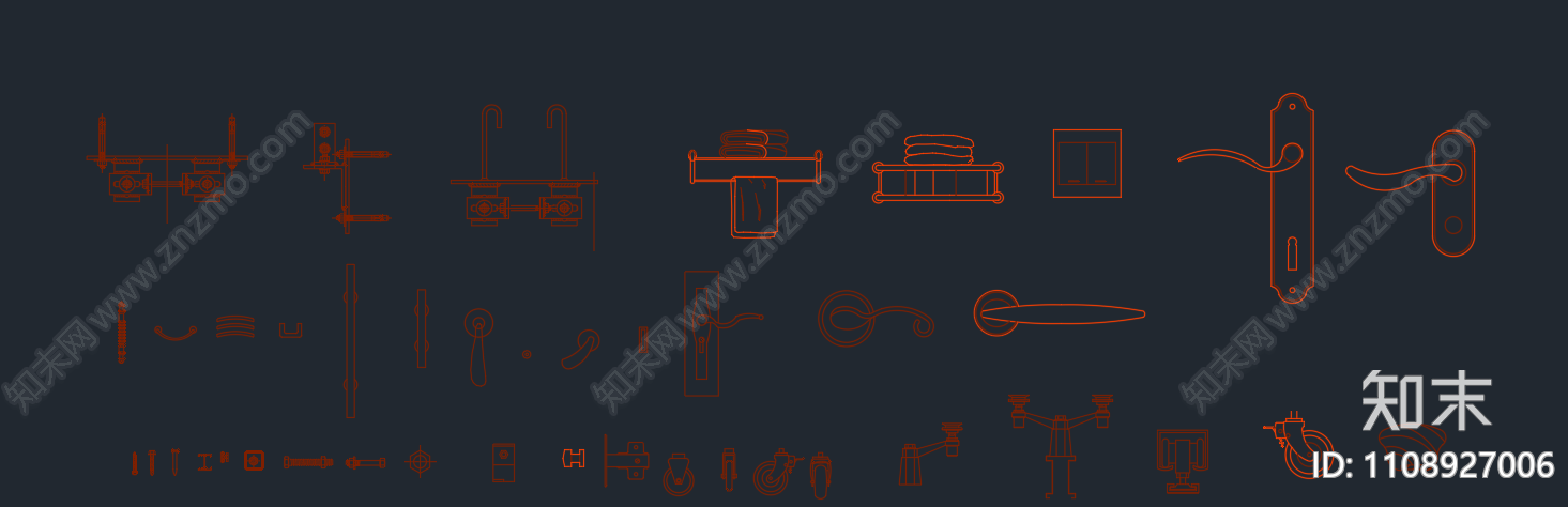 五金构件模块cad施工图下载【ID:1108927006】