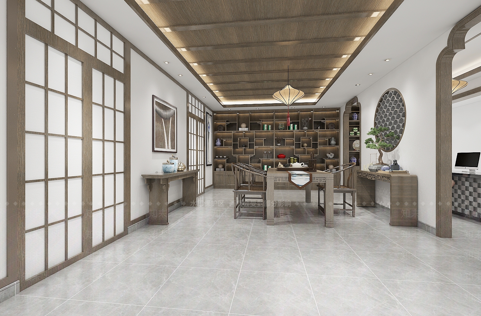 新中式茶馆3D模型下载【ID:1108930034】