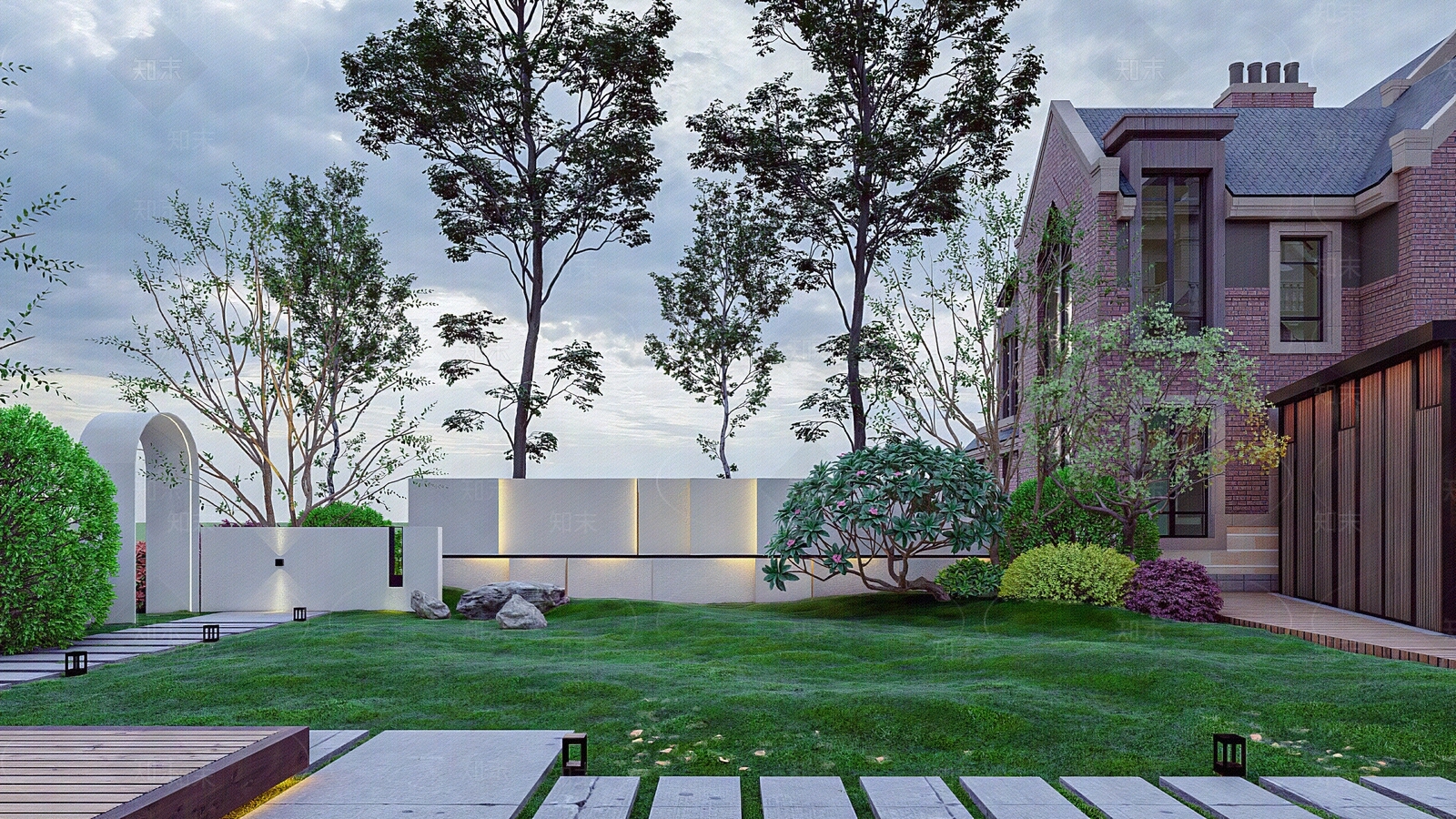 别墅花园外景贴图下载【ID:1108936998】