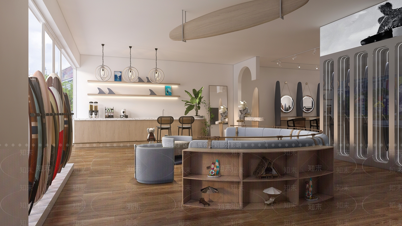 现代冲浪板店铺3D模型下载【ID:1108949342】