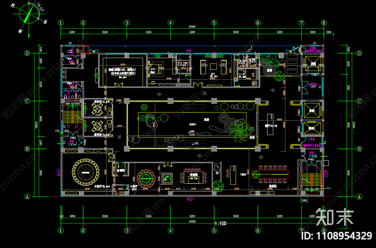 万方办公cad施工图下载【ID:1108954329】