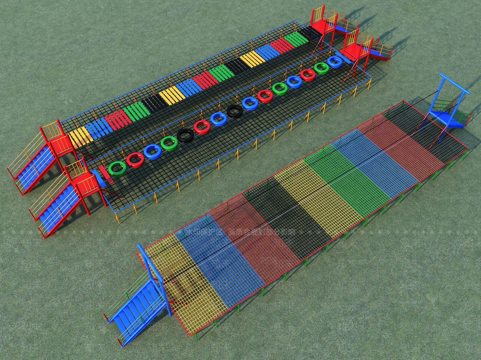 现代网红摇摆桥3D模型下载【ID:1108954505】