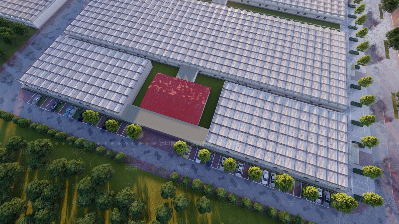 现代农业智慧大棚SU模型下载【ID:1113454649】