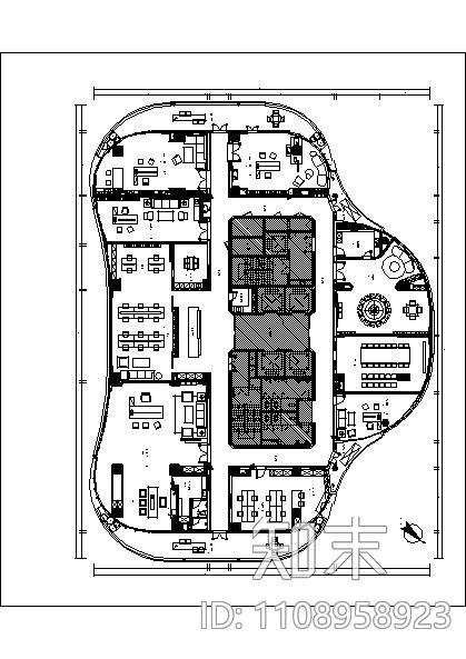 现代简约办公室cad施工图下载【ID:1108958923】