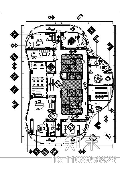 现代简约办公室cad施工图下载【ID:1108958923】